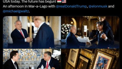 外媒:匈牙利总理欧尔班发帖,称其在海湖庄园与特朗普、马斯克会面