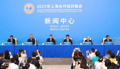 2025年上海合作组织峰会新闻中心举行天津专场吹风会